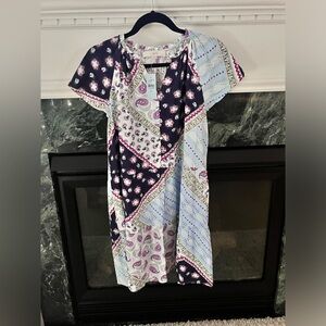 Loft Paisley Short Sleeve Swing Dress Size LP NWT